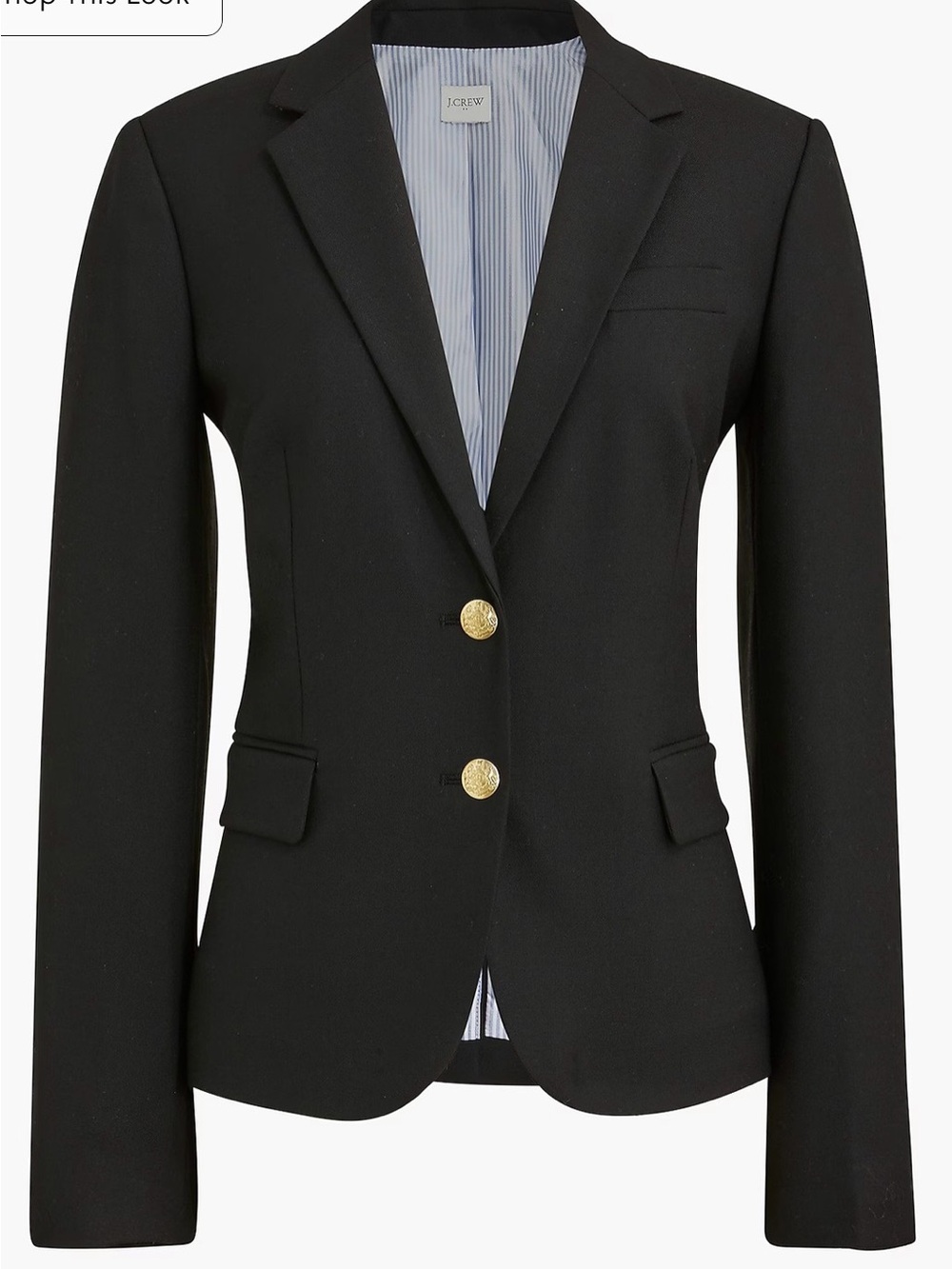 J.Crew Schoolboy Blazer Black Wool Blend Size 2